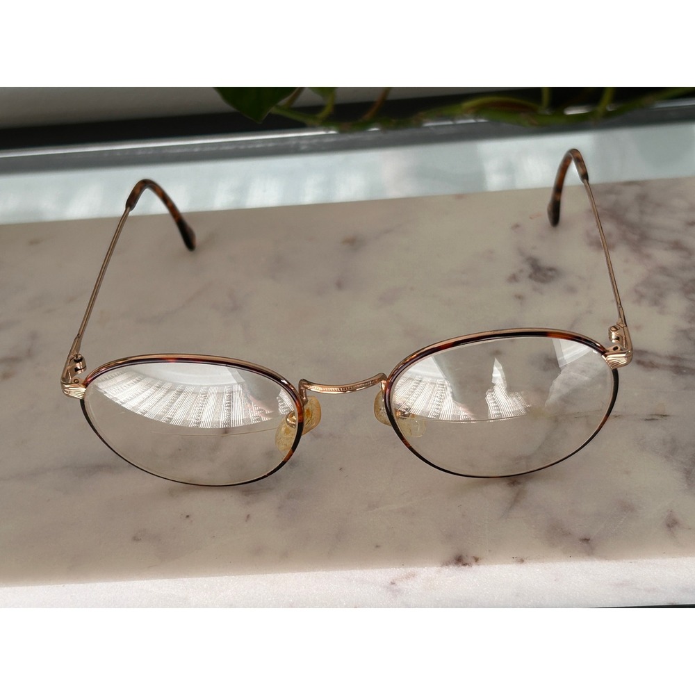 Fratelli Lozza Bristol Tortoise Gold Round Eyeglasses Frames Italy 53-20 140